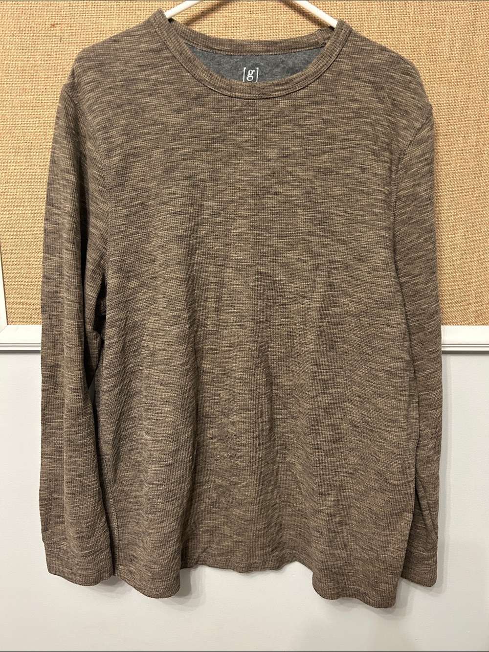 George Heathered Brown Long-Sleeve Crewneck Shirt